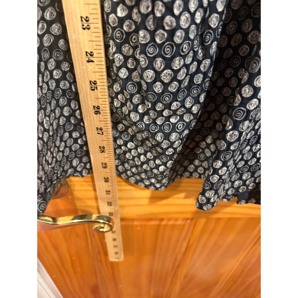 Gudrun Sjoden Black White Printed Drop Waist Tunic Dress Red Buttons M - Picture 5 of 6